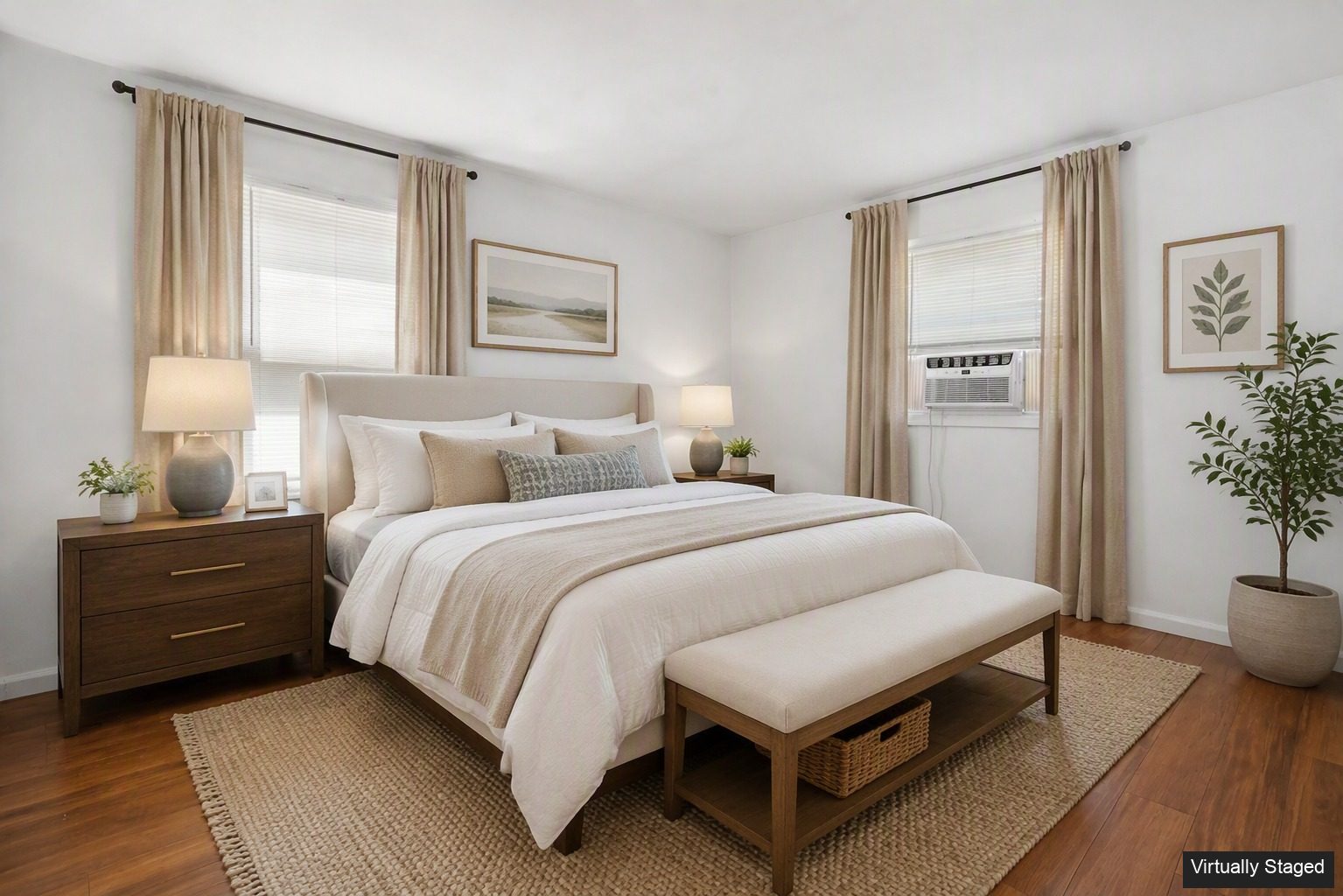 Bethel CT primary bedroom after virtual staging