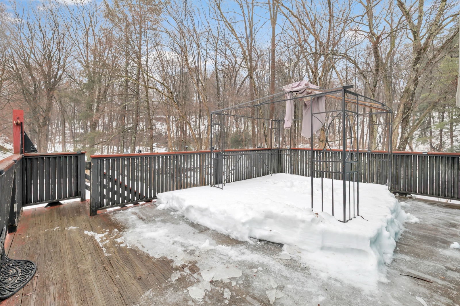 Naugatuck CT deck covered in snow before virtual staging