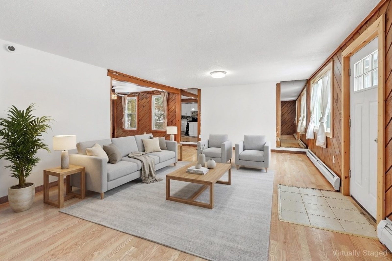Naugatuck CT living room wide angle after virtual staging