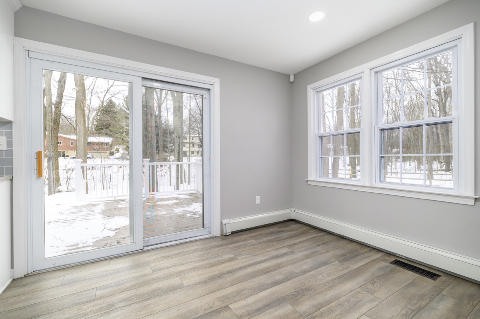 Empty Naugatuck CT breakfast nook before virtual staging