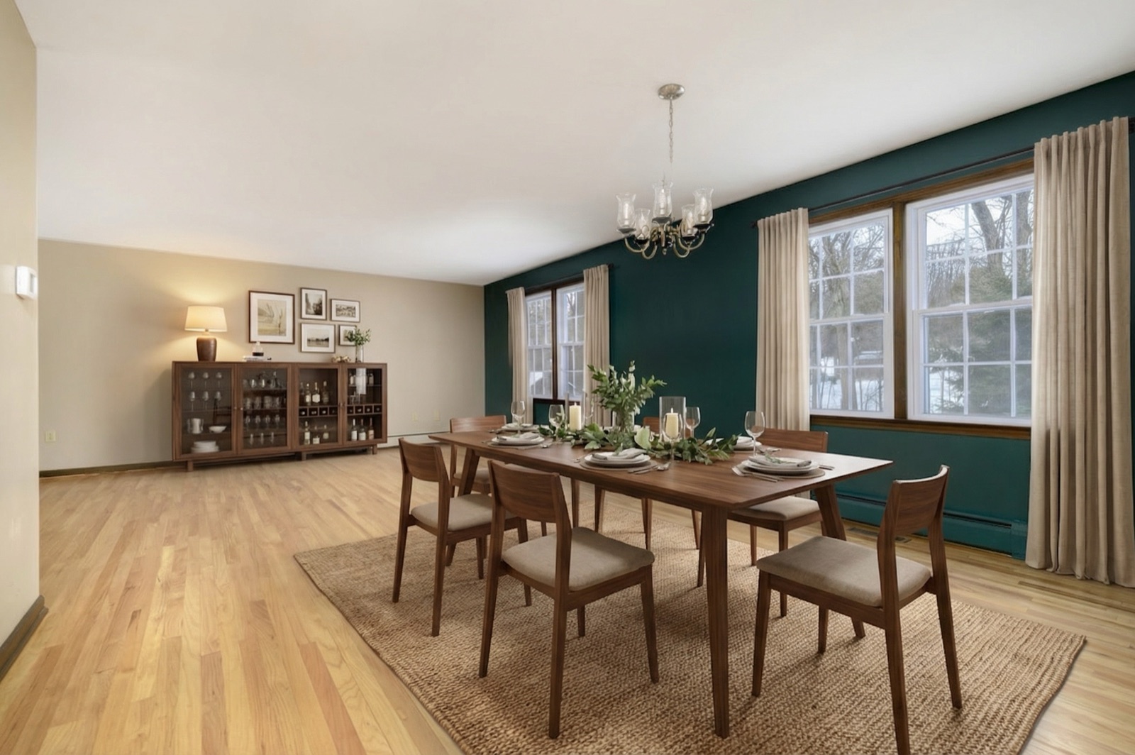 Naugatuck CT dining area after virtual staging with modern table