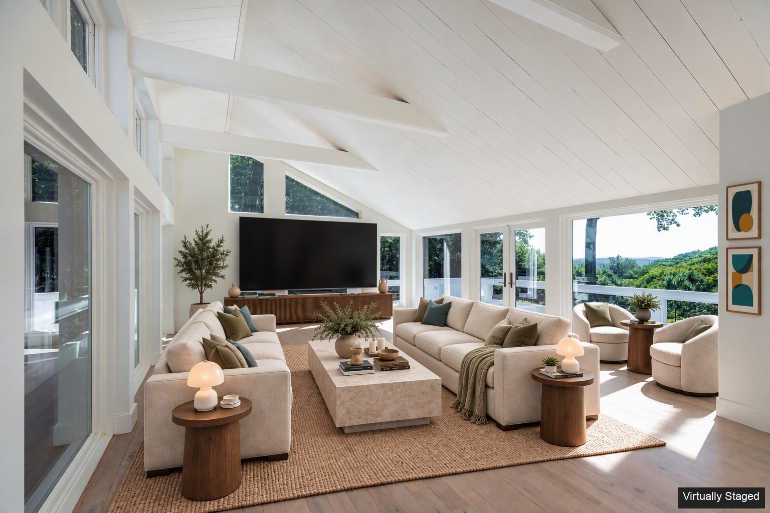 Washington CT family room, another angle after virtual staging