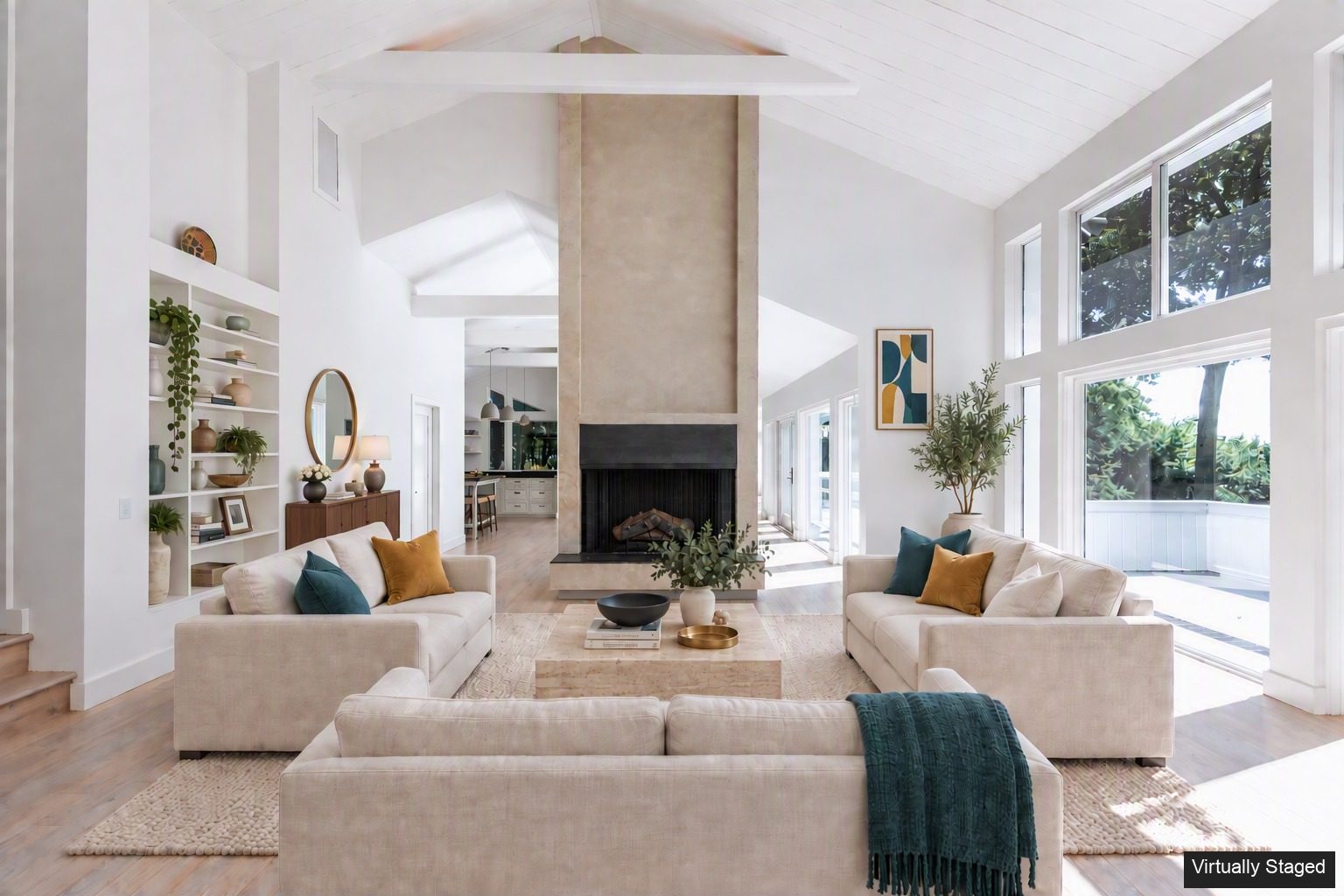 Washington CT living room after virtual staging
