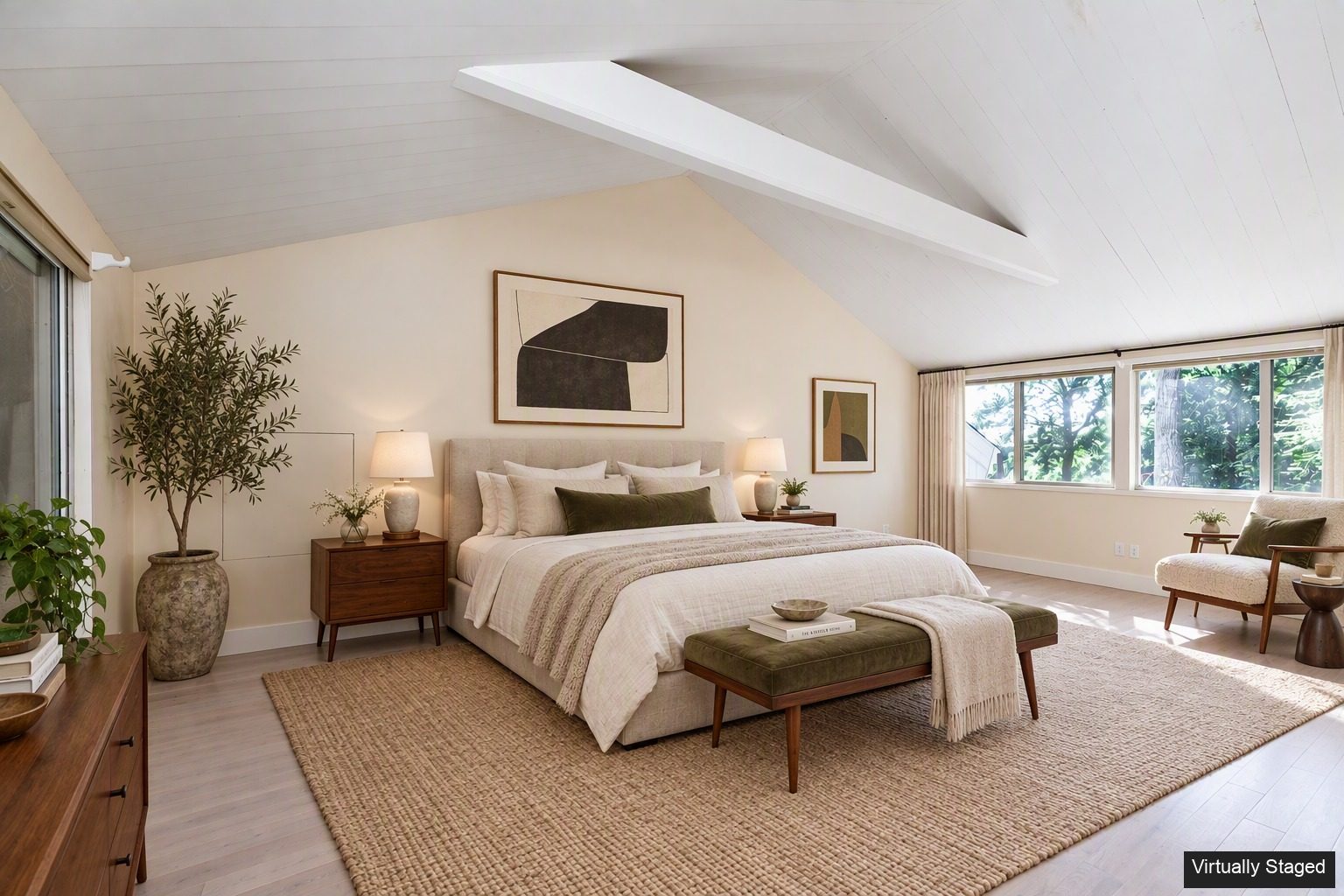 Washington CT primary bedroom after virtual staging